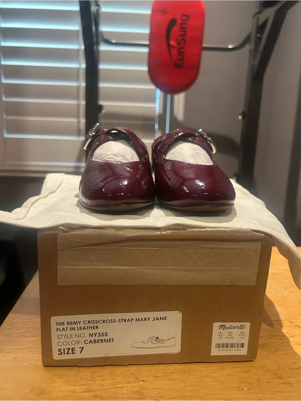 Madewell Cabernet Patent Leather Mary Jane Flats